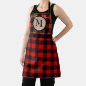 Tablier Monogramme de vacances Buffalo Red Black Plaid (Insitu)