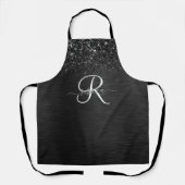 Tablier Monogramme d'étincelle à Parties scintillant noire (Recto)