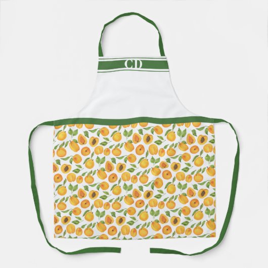 Tablier Monogramme d'impression intégrale de l'abricot d'o (Recto)