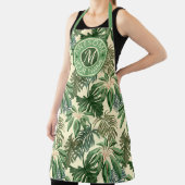 Tablier Monogramme du cercle des Feuilles d'aquarelle de f (Insitu)