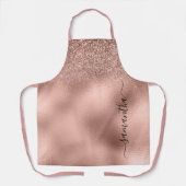 Tablier Monogramme écriture métallisé rose gold pailleté (Recto)
