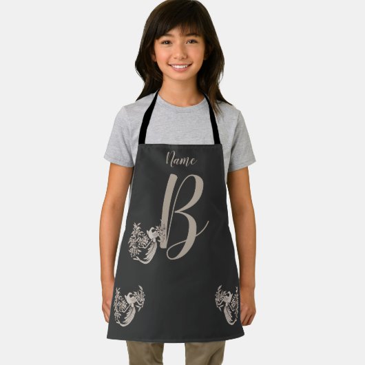 Tablier Monogramme Elégant de la colombe Initiale B Nom d' (Insitu)