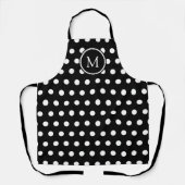 Tablier Monogramme Élégant Noir Et Blanc (Recto)
