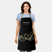 Tablier Monogramme Élégant Nom de Meilleur Chef Script Noi (Porté)