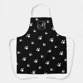 Tablier Monogramme Empreinte de patte de chien mou noir et (Recto)