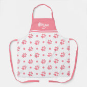 Tablier Monogramme Empreintes de Patte Roses et Blanches e (Recto)