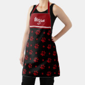 Tablier Monogramme empreintes de pattes noires et rouges e (Insitu)