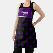 Tablier Monogramme Empreintes de pattes noirs et violets e (Insitu)