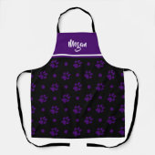 Tablier Monogramme Empreintes de pattes noirs et violets e (Recto)