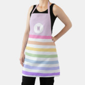 Tablier Monogramme en Blanc Cirque Pastel Arc-en-ciel rayu (Insitu)