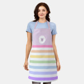 Tablier Monogramme en Blanc Cirque Pastel Arc-en-ciel rayu (Porté)
