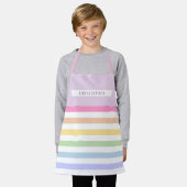 Tablier Monogramme en Blanc Cirque Pastel Arc-en-ciel rayu (Porté)