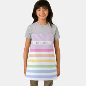 Tablier Monogramme en Blanc Cirque Pastel Arc-en-ciel rayu (Insitu)