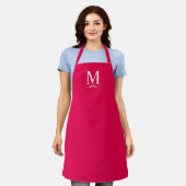 Tablier Monogramme et calligraphie avec couleur modifiable (Porté)