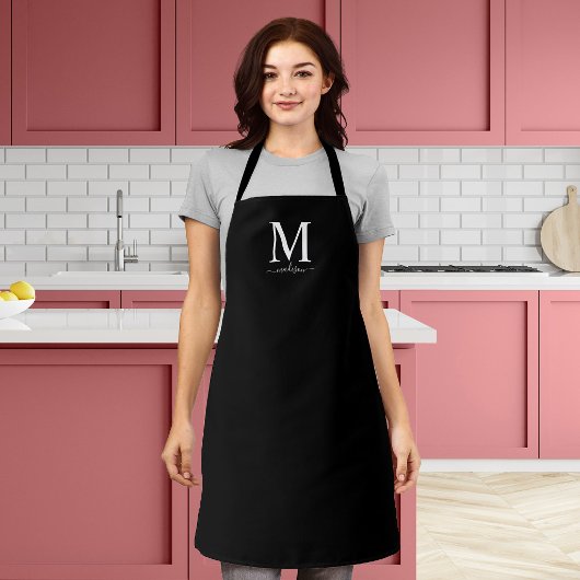 Tablier Monogramme et calligraphie avec couleur modifiable