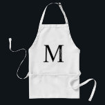 Tablier Monogramme et nom personnalisé Adulte Apron<br><div class="desc">Monogramme personnalisé et cadeau de nom caractéristiques monogramme personnalisé et nom dans le style de police serif classique. Parfait comme cadeau de fête des pères pour papa et pour toute occasion spéciale.</div>