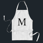 Tablier Monogramme et nom personnalisé Adulte Apron<br><div class="desc">Monogramme personnalisé et cadeau de nom caractéristiques monogramme personnalisé et nom dans le style de police serif classique. Parfait comme cadeau de fête des pères pour papa et pour toute occasion spéciale.</div>