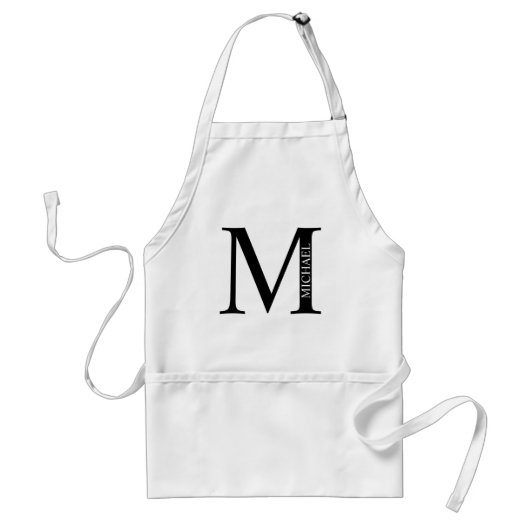 Tablier Monogramme et nom personnalisé Adulte Apron (Devant)