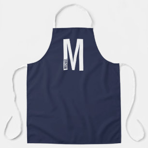 Tablier Monogramme et nom personnalisés modernes
