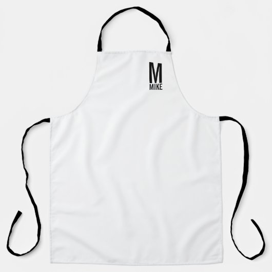 Tablier Monogramme et nom personnalisés modernes (Recto)