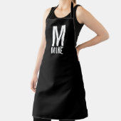 Tablier Monogramme et nom personnalisés modernes (Insitu)