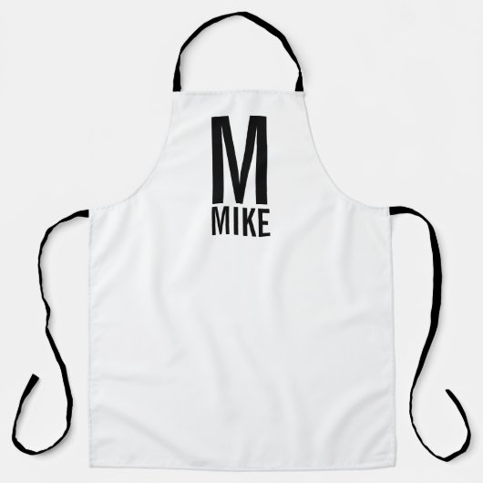 Tablier Monogramme et nom personnalisés modernes (Recto)
