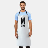Tablier Monogramme et nom personnalisés modernes (Porté)