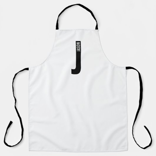 Tablier Monogramme et nom personnalisés modernes (Recto)