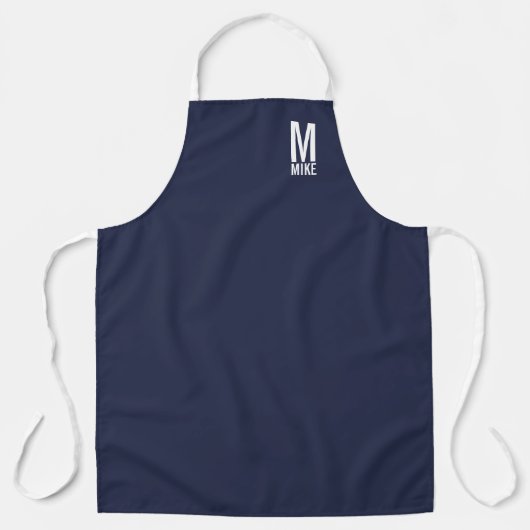 Tablier Monogramme et nom personnalisés modernes (Recto)