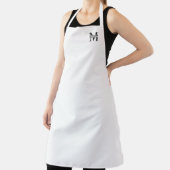 Tablier Monogramme et nom personnalisés noir et blanc (Insitu)