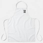 Tablier Monogramme et nom personnalisés noir et blanc avr. (Recto)