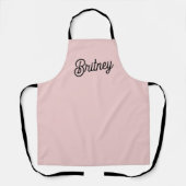 Tablier Monogramme et nom rose pâle moderne (Recto)