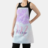 Tablier Monogramme étoile pailleté rose violet ajouter let (Insitu)