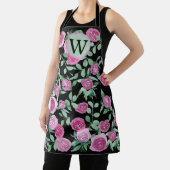 Tablier Monogramme Eucalyptus Rose Aquarelle Design (Insitu)