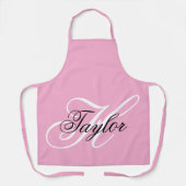 Tablier Monogramme fantaisie noir et blanc Rose (Recto)