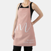 Tablier Monogramme fillette Script Calligraphie Coral Blus (Insitu)
