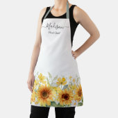 Tablier Monogramme Fleur Jaune Tournesol Floral Botanique (Insitu)