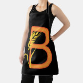 Tablier monogramme floral B lettre majuscule (Insitu)