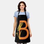 Tablier monogramme floral B lettre majuscule (Porté)