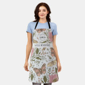 Tablier Monogramme floral botanique de fleurs sauvages à l (Porté)