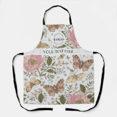 Tablier Monogramme floral botanique de fleurs sauvages à l (Recto)