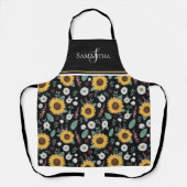 Tablier Monogramme floral de tournesol (Recto)