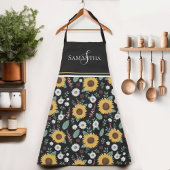 Tablier Monogramme floral de tournesol