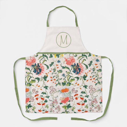 Tablier Monogramme floral élégant (Recto)