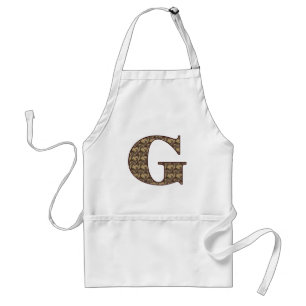 Tablier Monogramme floral initial G élégant