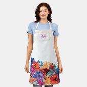 Tablier Monogramme floral moderne (Porté)