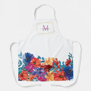 Tablier Monogramme floral moderne