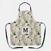 Tablier Monogramme Floral Papillon Bleu Vintage (Recto)