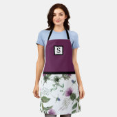 Tablier Monogramme floral pourpre (Porté)