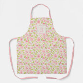 Tablier Monogramme floral rose simple Fille moderne (Recto)